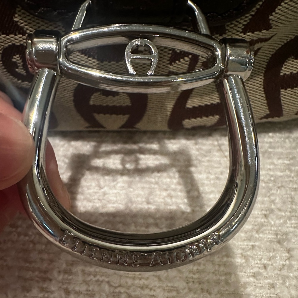 Etienne Aigner Logo Print Y2K Style Shoulder Bag - Picture 3 of 7